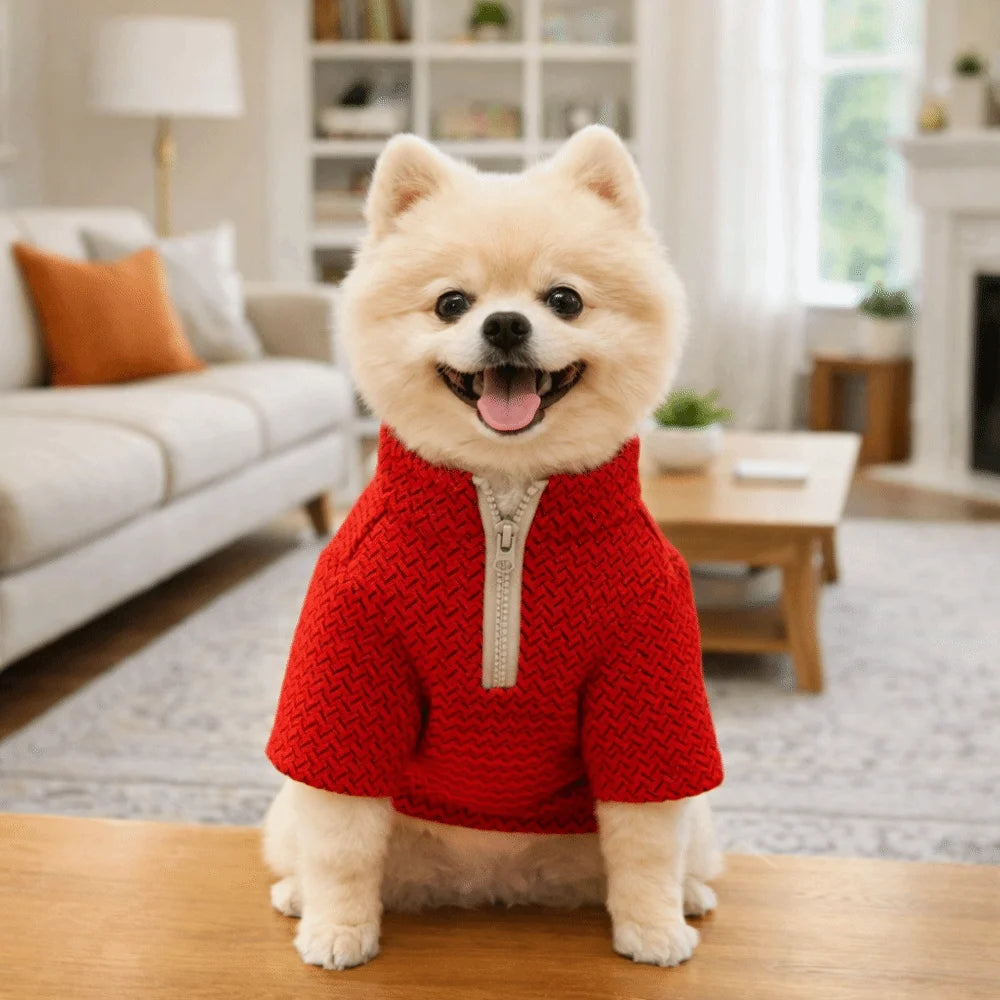 Zipper Ripple Pet Pullover Hoodie