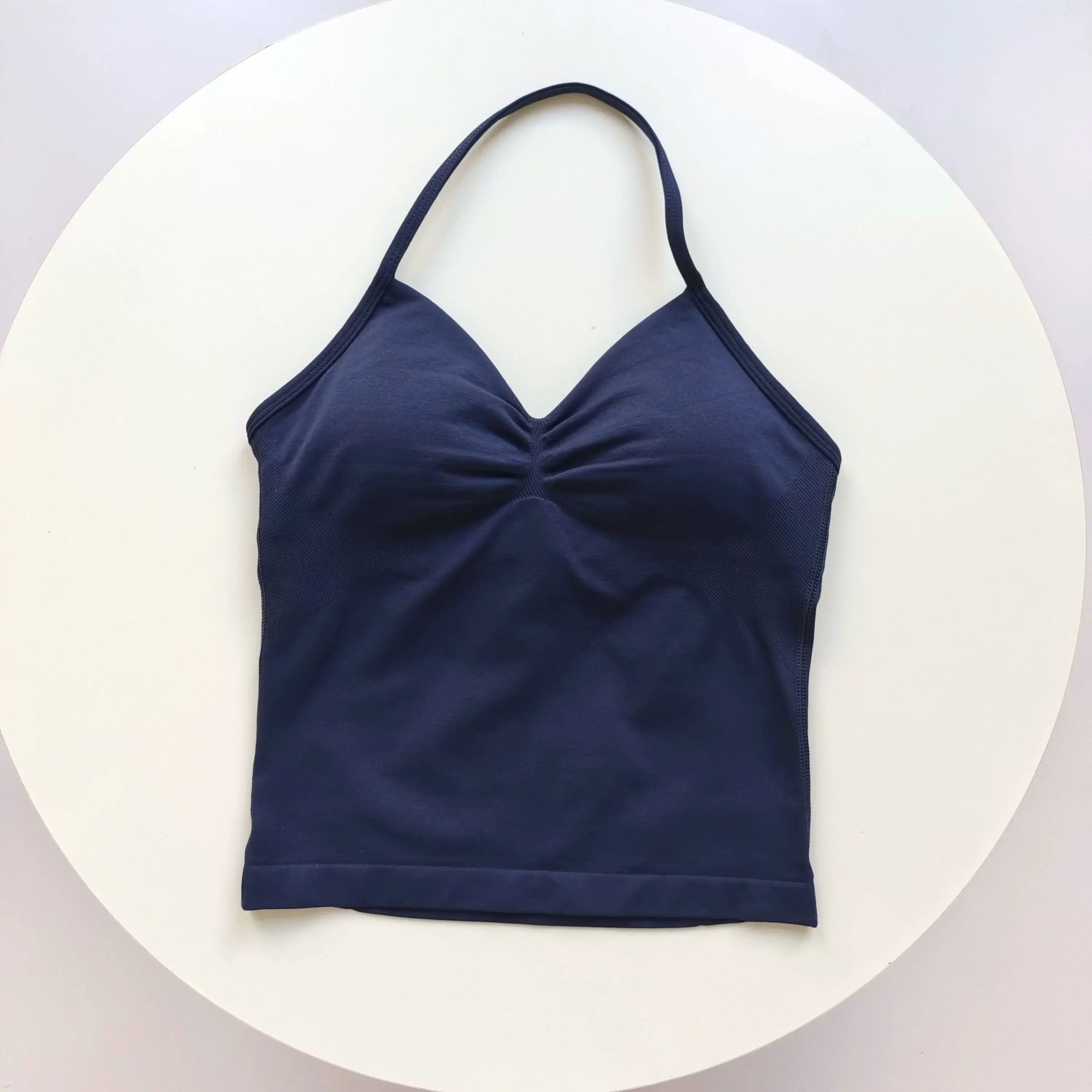 Women's Sexy Sports Bra - Open Back Design, Breathable Stretchy Fabric for Yoga - Elegant Solid Color All-Season Activewear