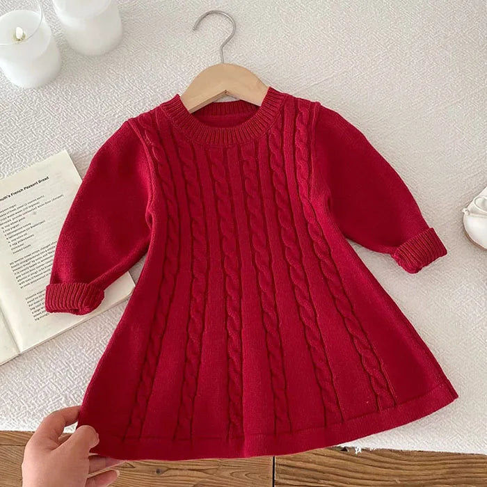 Knitted Princess Party Girls Dress