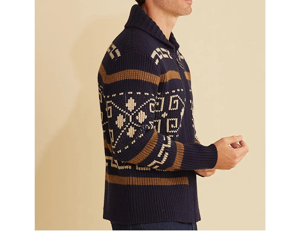 Winter Men's Cardigan Sweaters Fashion Male Knitted Sweater Thermal Warm Coats Casual Man Cashmer Lapel Knitted Jackets Clothing