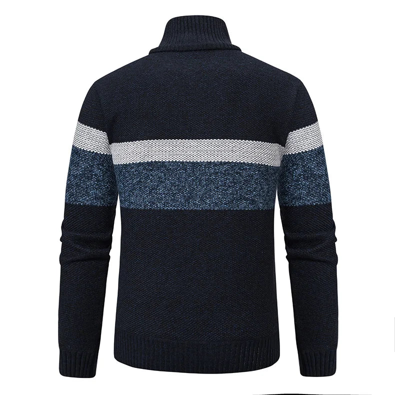 Zippered Fleece Turtleneck Sweater