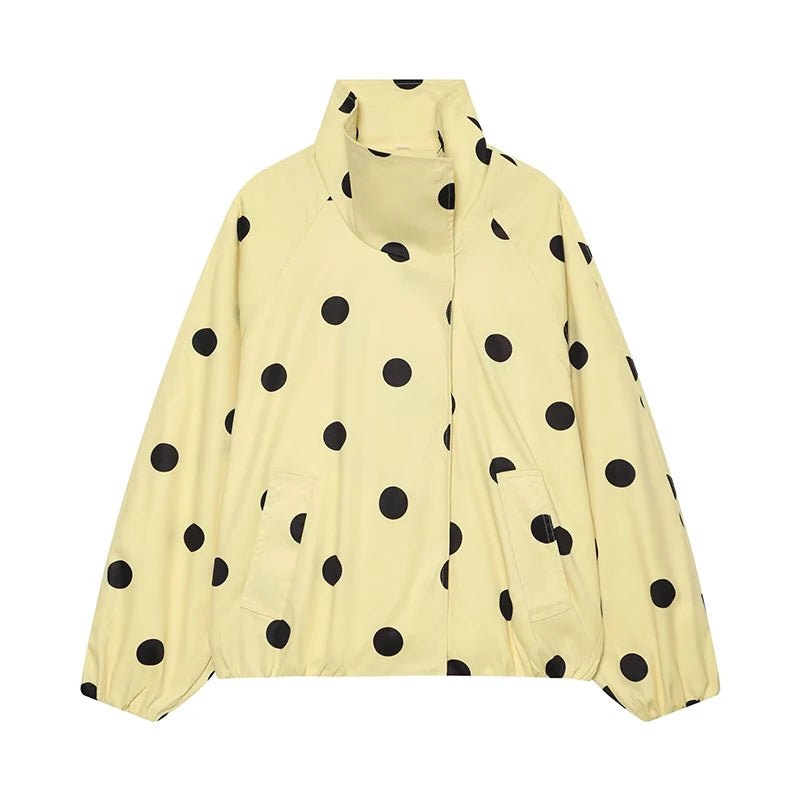 Women's Jackets Fashion Polka Dot Jacket Autumn Women Long Sleeve Loose Jackets Coats Streetwear Female Outerwear Tops