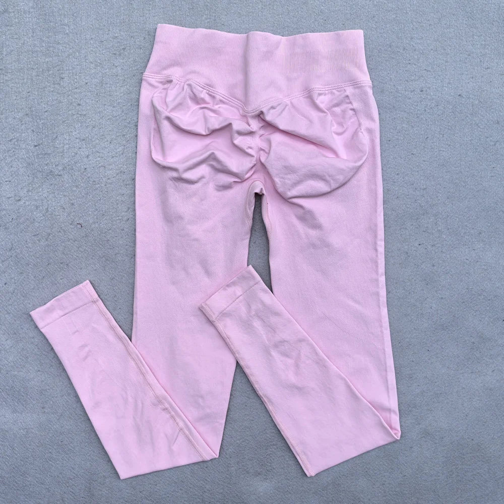 Leggings Women Seamless Leggings Gym Energy Low Ribbed Waistband Yoga Pants Back Scrunch Booty Tights Pants