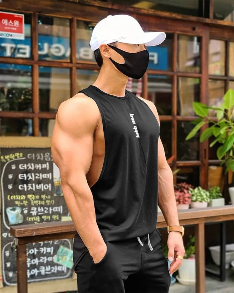 Men's Gym Clothing Summer Casual Tank Top Bodybuilding Sleeveless Shirt Sports Quick Dry Fitness Vest Workout Running Undershirt