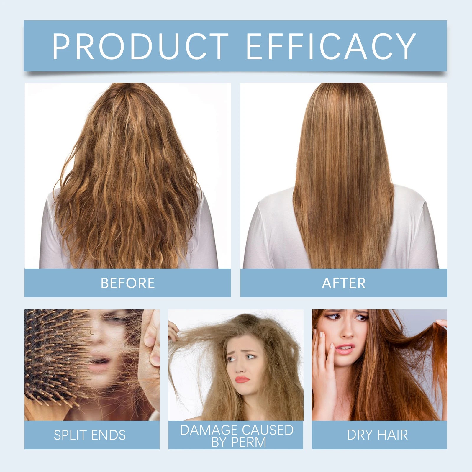 Leave-In Conditioner Cream for Curly & Dry Hair Anti-Frizz, Detangling & Shine, Repair Damaged Hair Nourishing & Smoothing Care