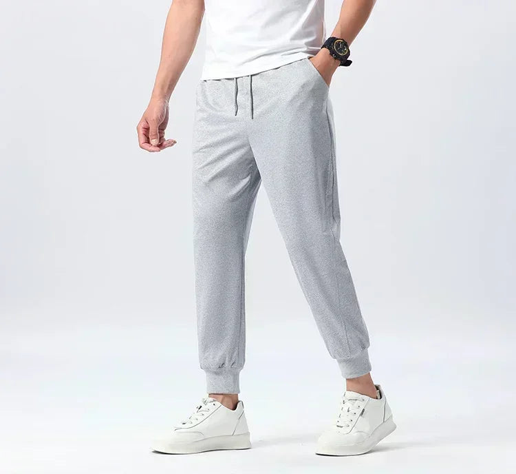 Men'S Casual Joggers with Elastic Drawstring Waist & Cuffed Ankles - 100% Polyester Knit, Loose Fit Print Athletic Pants for Gym