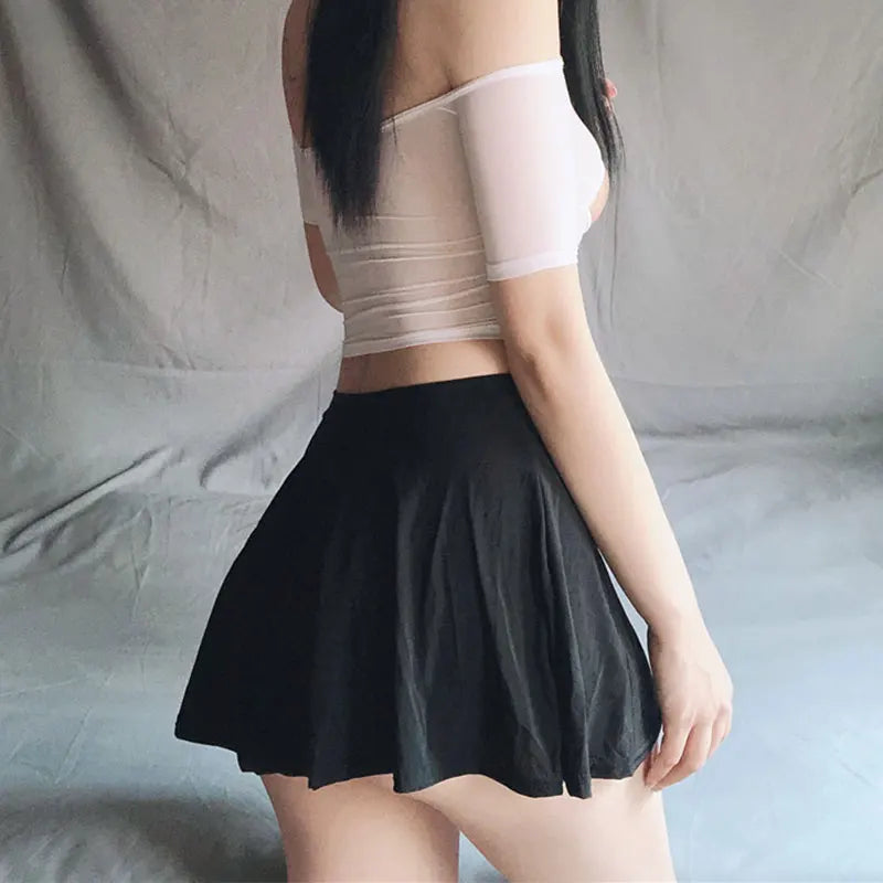 Pleated Y2K A-Line Mini Skirt