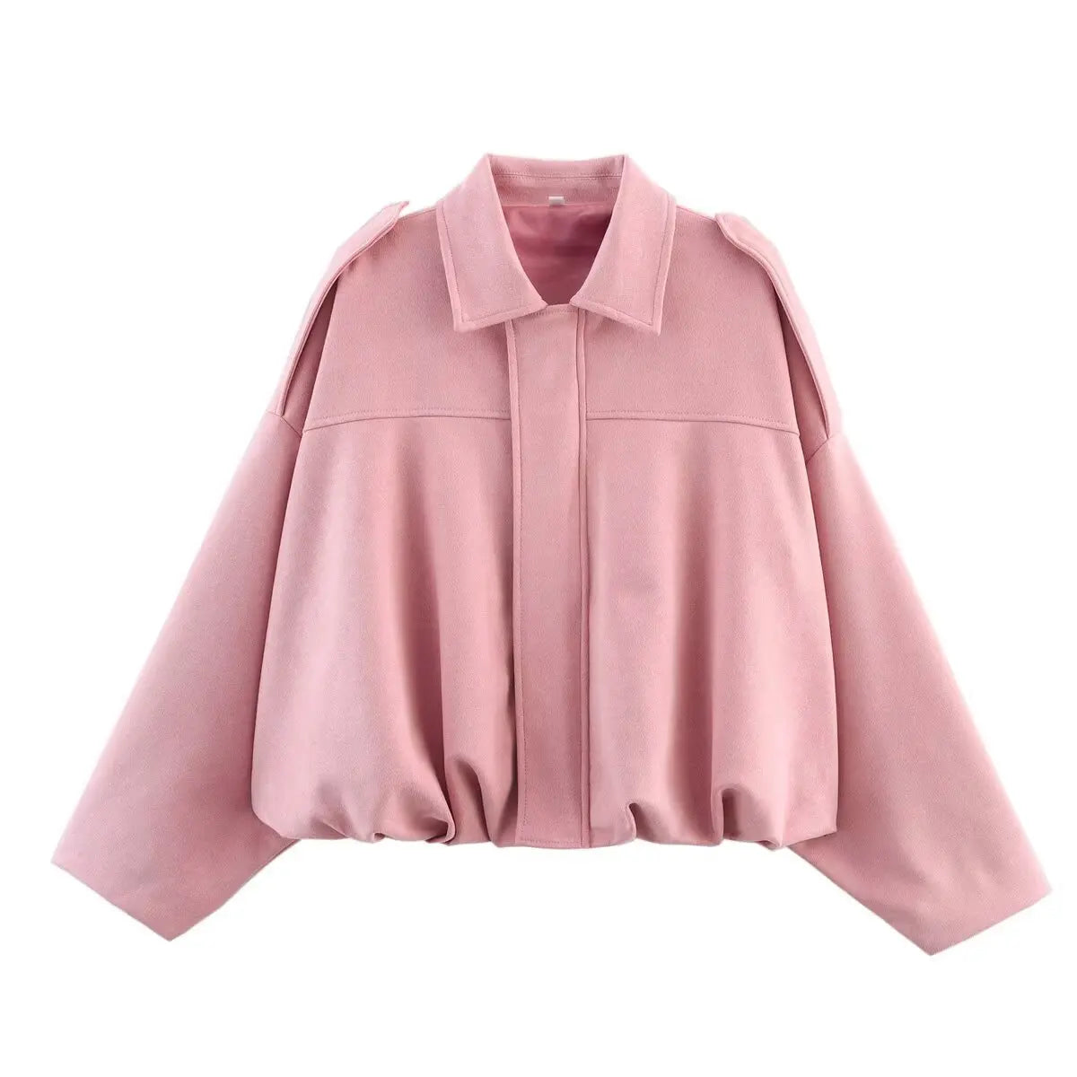 Women Bomber Jackets Suede Texture Coats Fashion Turn-down Collar Long Sleeve Loose Vintage Female Outerwear Chic Top Streetwear