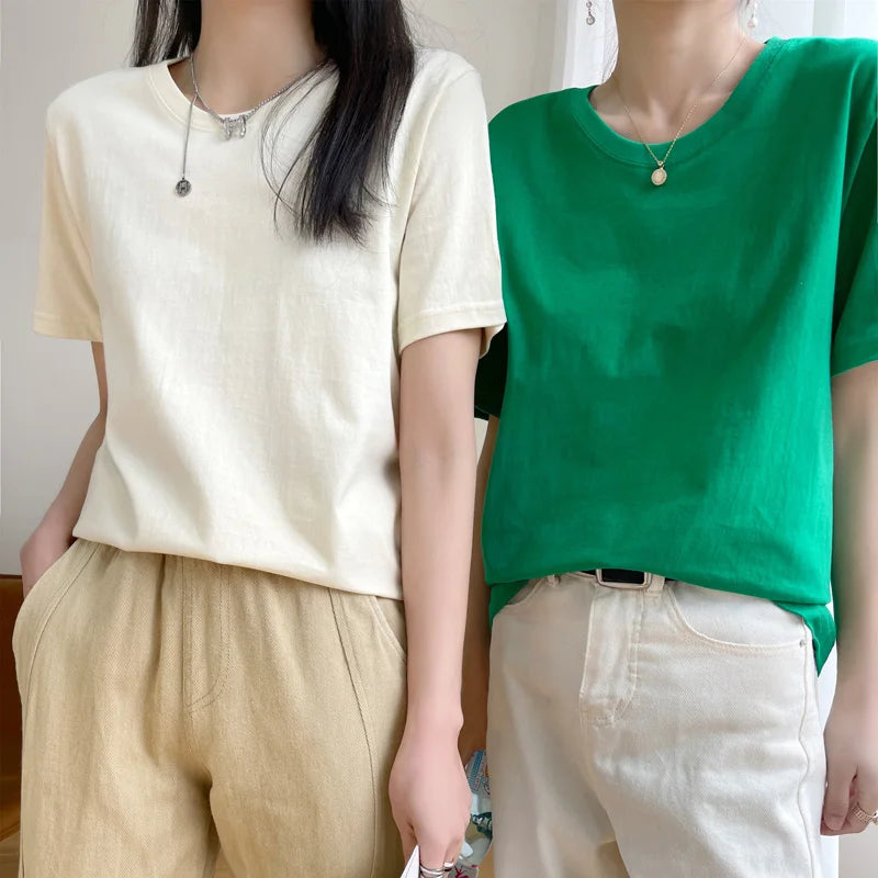 Loose Cotton Summer Tee Women