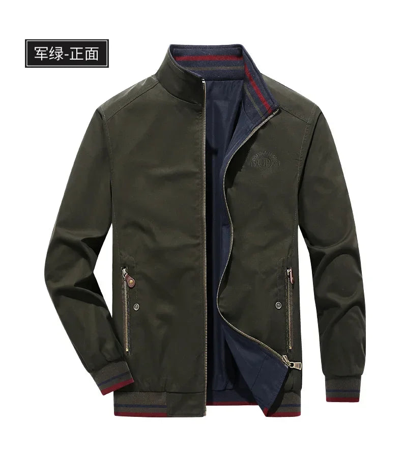 Reversible Slim Stand Collar Jacket