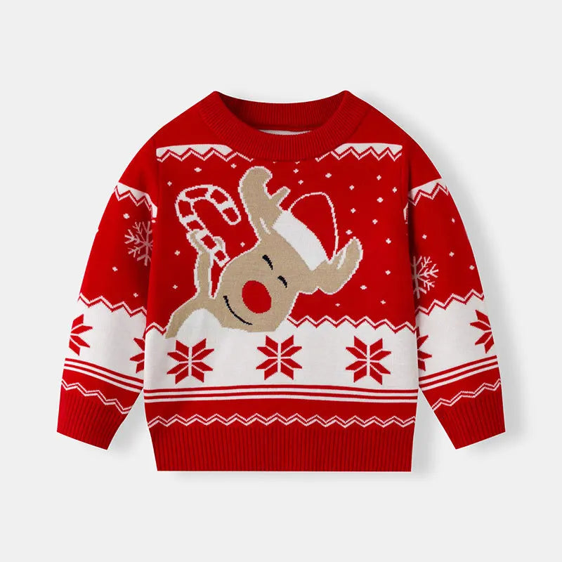 Winter Cartoon Knit Kids Pullover Sweater