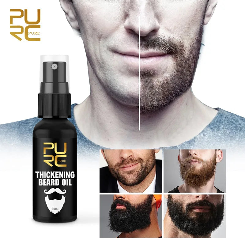 30ml Natural Beard Care Serum for Men, Hydrates Repairs Beard Roots Styling Care Nourishing Soft Shine Beard & Moustache Spray