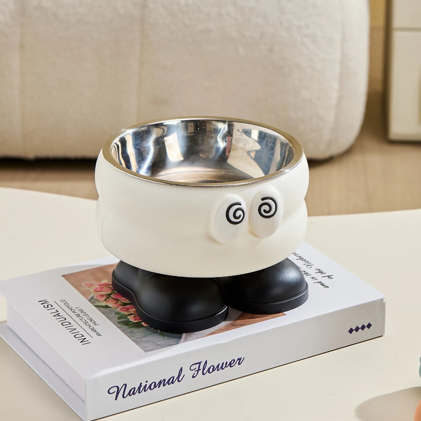 Cartoon Eye Elevated Steel Bowl