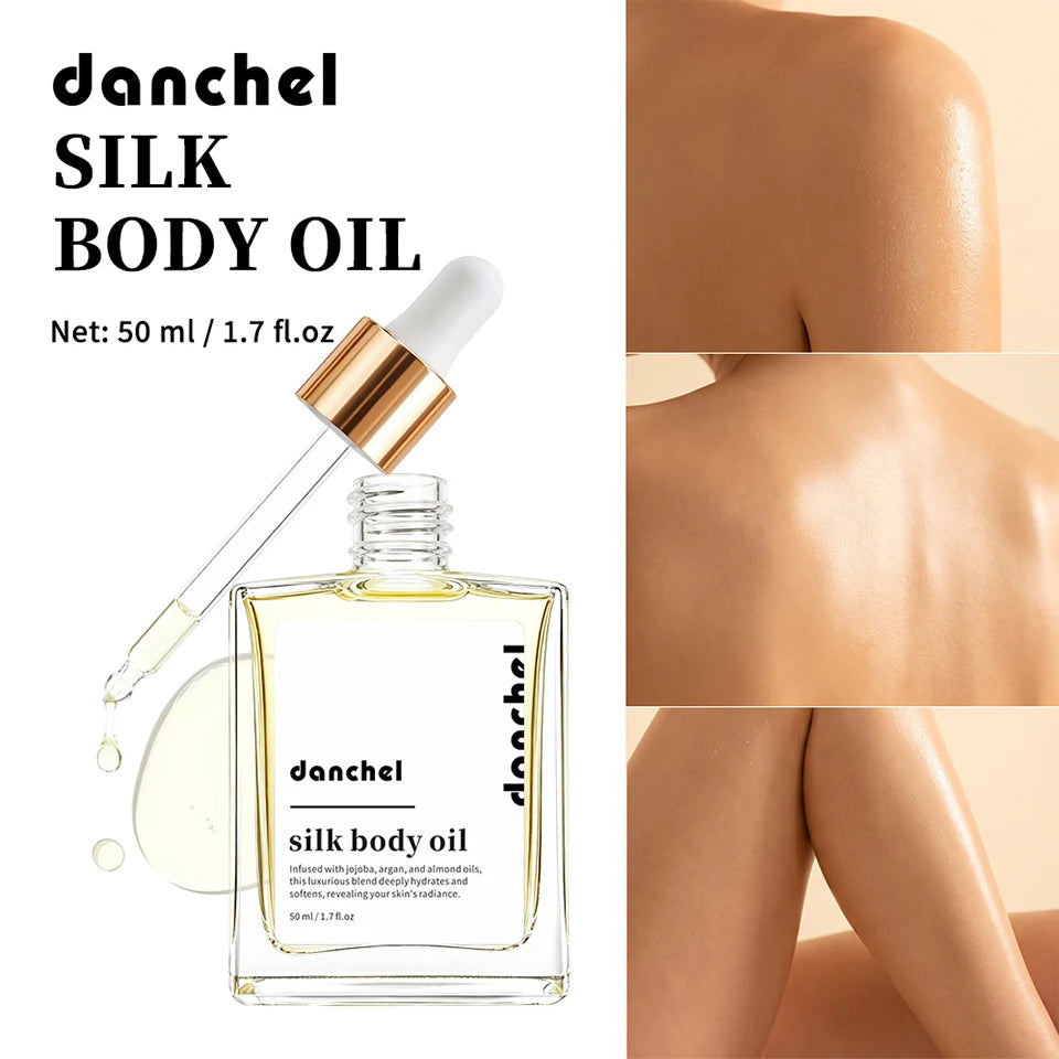 Silk Body Oil Face Body Versatile Care Fast Absorbing Deep Hydration Silky Smooth Brighten Even Tone Firm Skin Silk Body Oil
