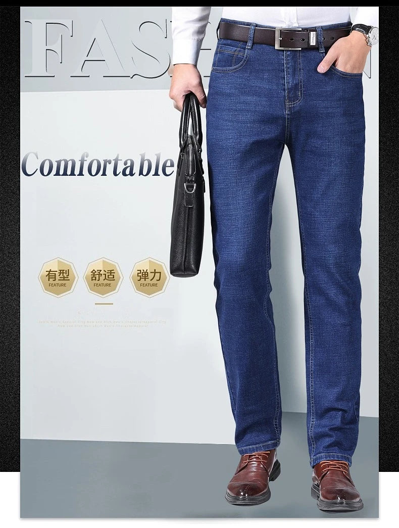 Classic Straight Stretch Denim Jeans
