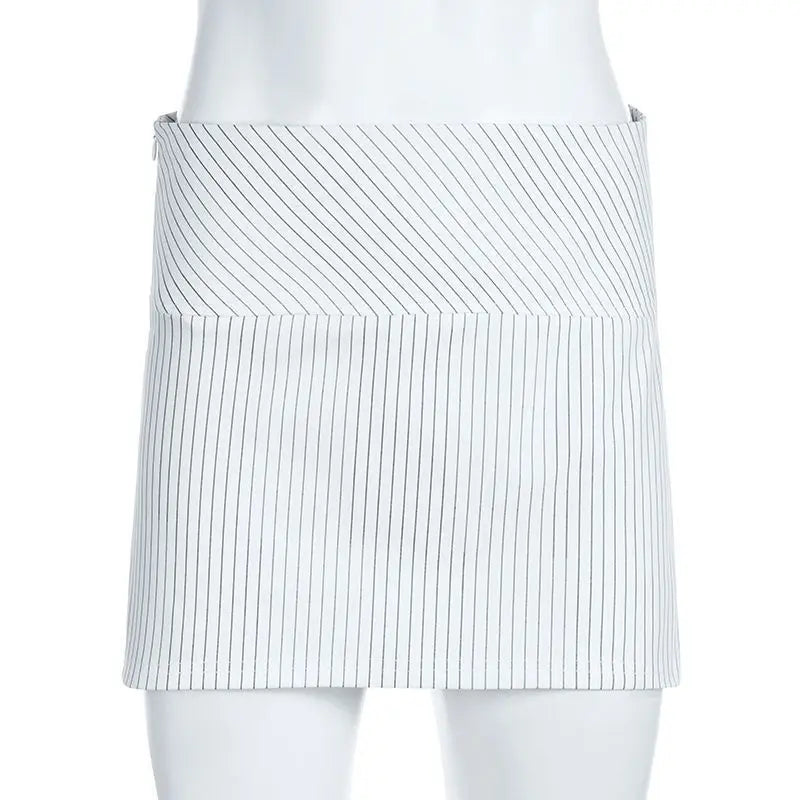 Women Low Waist Skirts Stripes A-line High Waist Skirt for Women Hips Spliced Short Skirt Ladies Bodycon Layered Mini Bottoms