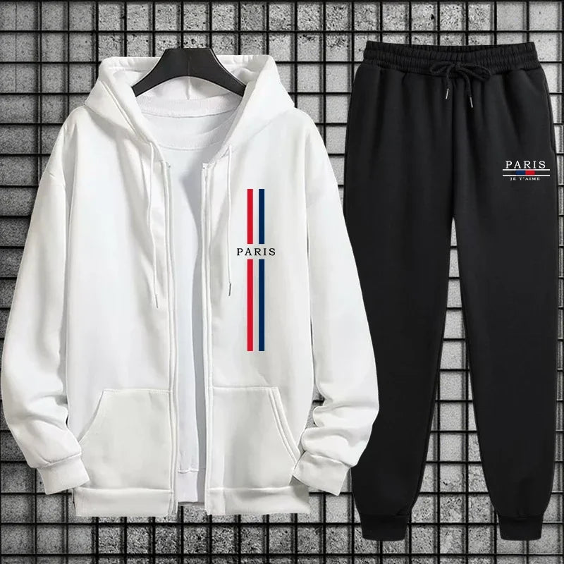 Womens Tracksuit Set 2026 Streetwear Paris Fashion 2 Pieces Outfit Zipper Hoodie and Joggers Autumn Winter Casual Sportswear