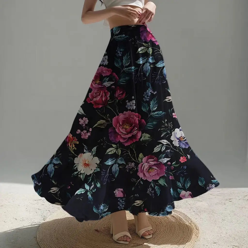 Women's Skirts Niche Specialty Fancy Skirts Versatile Bot Large Swings Fashionable Floral Skirts