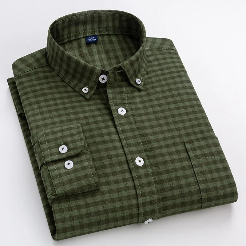 Vertical Striped Oxford Cotton Shirt