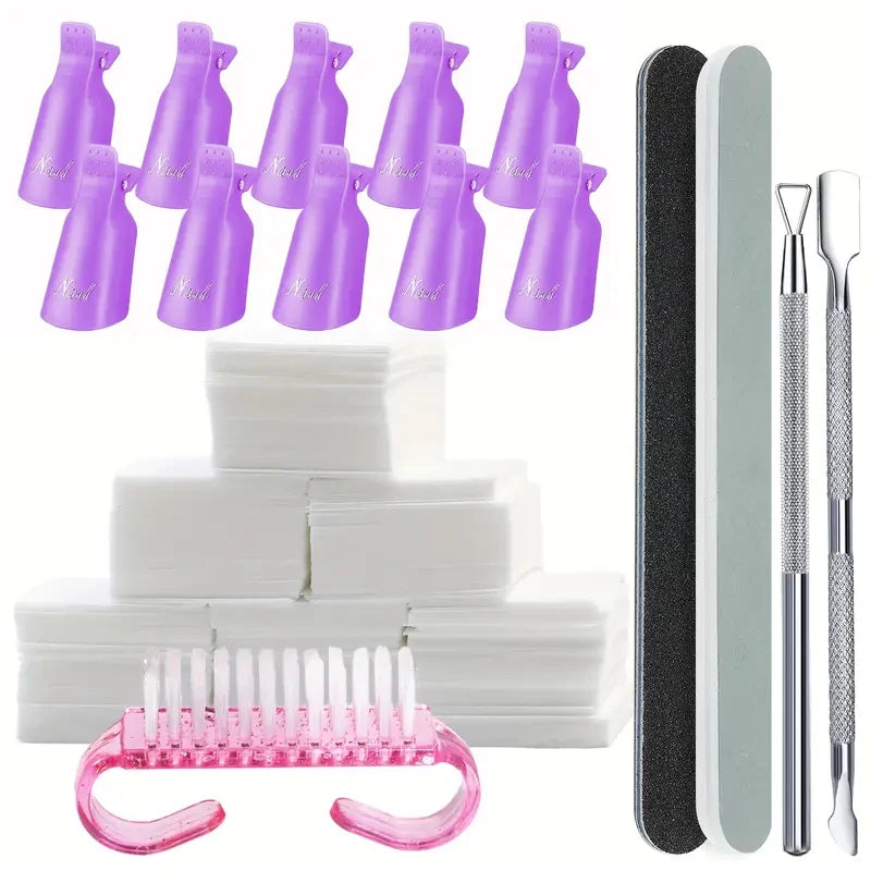 LULAA 10Pcs/16Pcs Plastic Nail Art Soak Off Cap Clip UV Gel Polish Remover Wrap Tool for Fingernail Removal Soak Off Clips