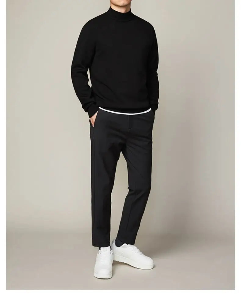 Mock Neck Slim Knit Sweater