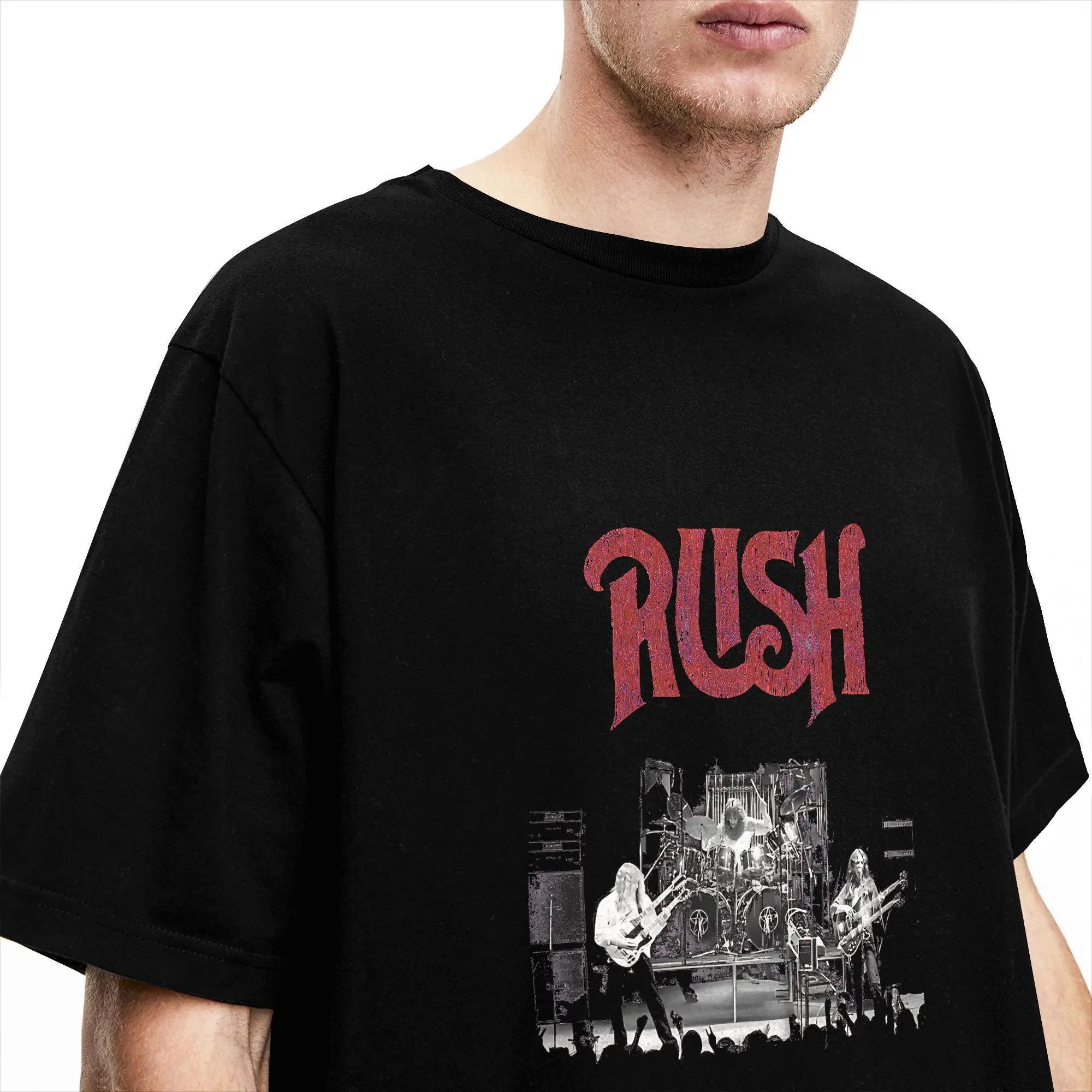 Men T Shirt Rush Band T Shirts Trendy Cool  Summer Tees Awesome Pure Cotton Clothing Birthday Gift,