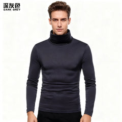 Men's Turtleneck Sweater Warm Soft Knit Pullover Fashion Versatile Long Sleeve Top for Autumn Winter