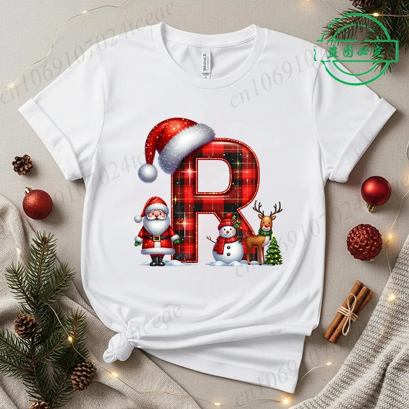 Festive Alphabet Holiday Casual Tee