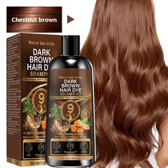 Unisex 9‑in‑1 Dark Brown Hair Care Shampoo Herbal Formula Nourish Scalp Long‑Lasting Hair Shine Daily Gentle Hair Cleanser