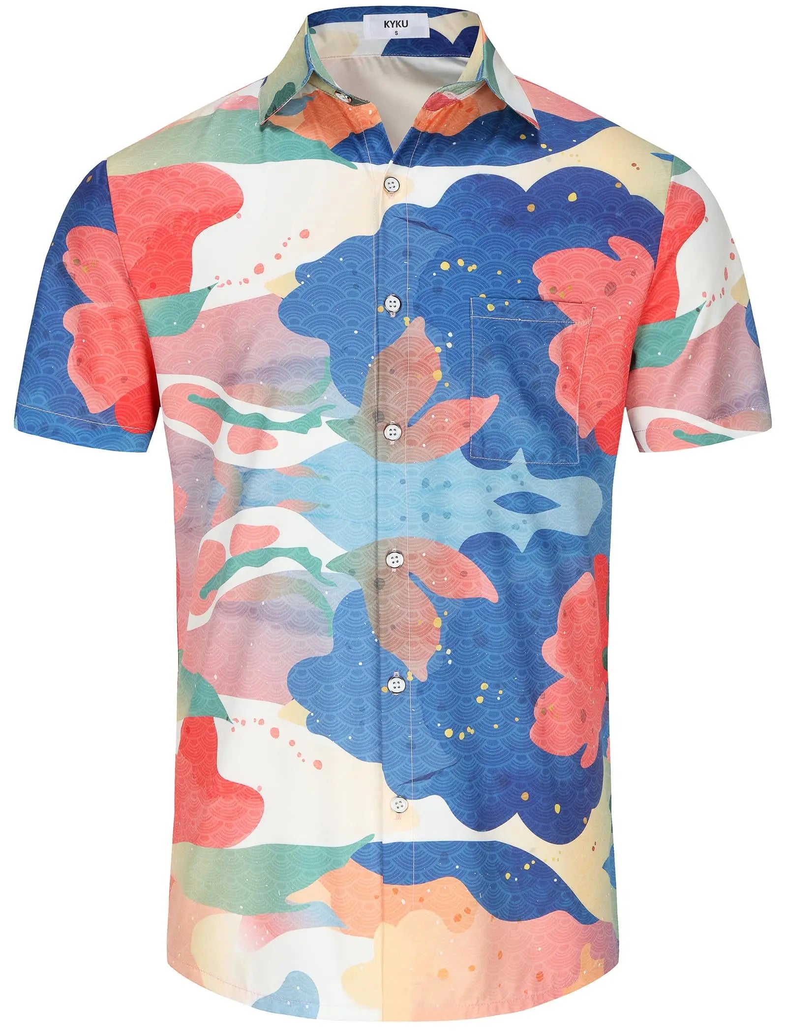 Tropical Print Button Shirt