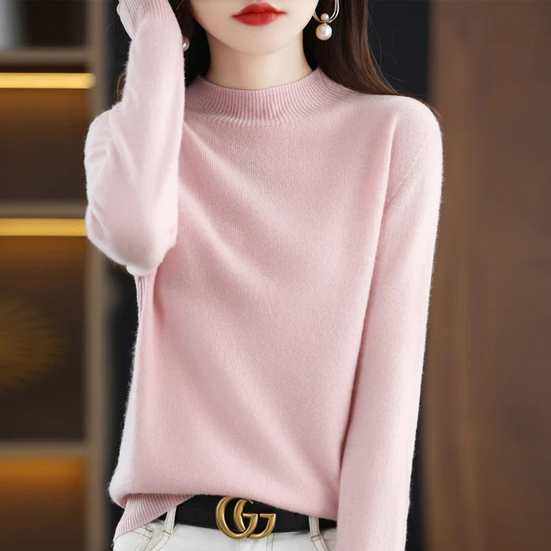Merino Wool Mock Neck Pullover