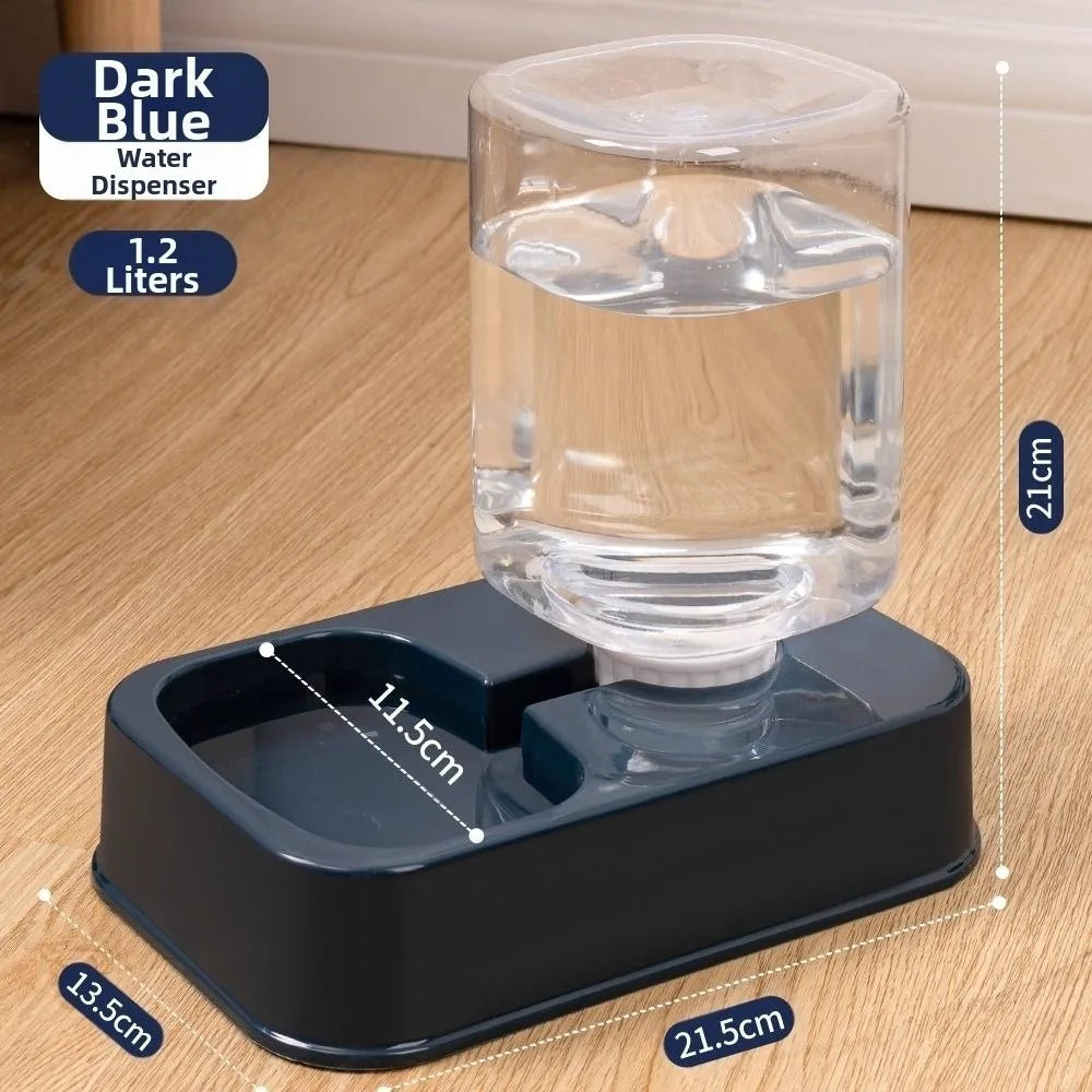 1.2L/1.5L Pet Automatic Feeder Plastic Large Capacity Cat Dog Water Dispenser Feeder Set 3 Colors 2 Styles