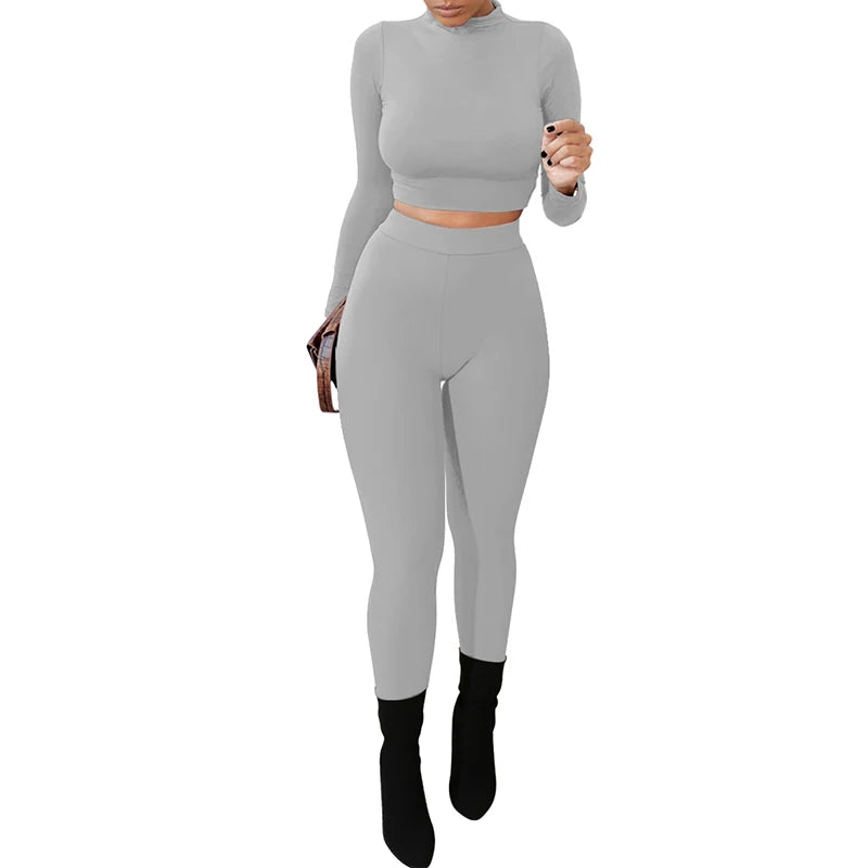 Winter Autumn Women's Yoga Set Gym Workout Fitness Set
