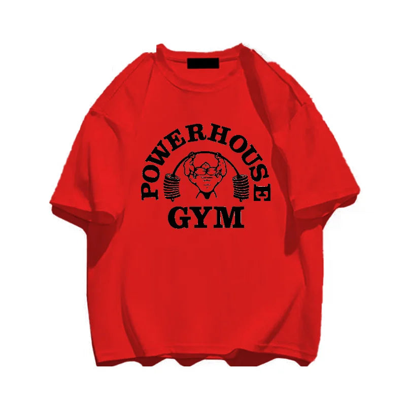 Summer Gym T-Shirts 100 Cotton Oversized Women's T Shirt Graphic Print Sporty Men Tee High Quality Men's Clothes Free Shipping
