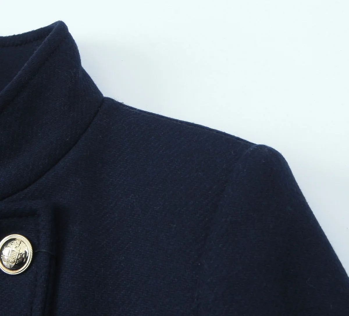 Retro Black Wool Long Coat