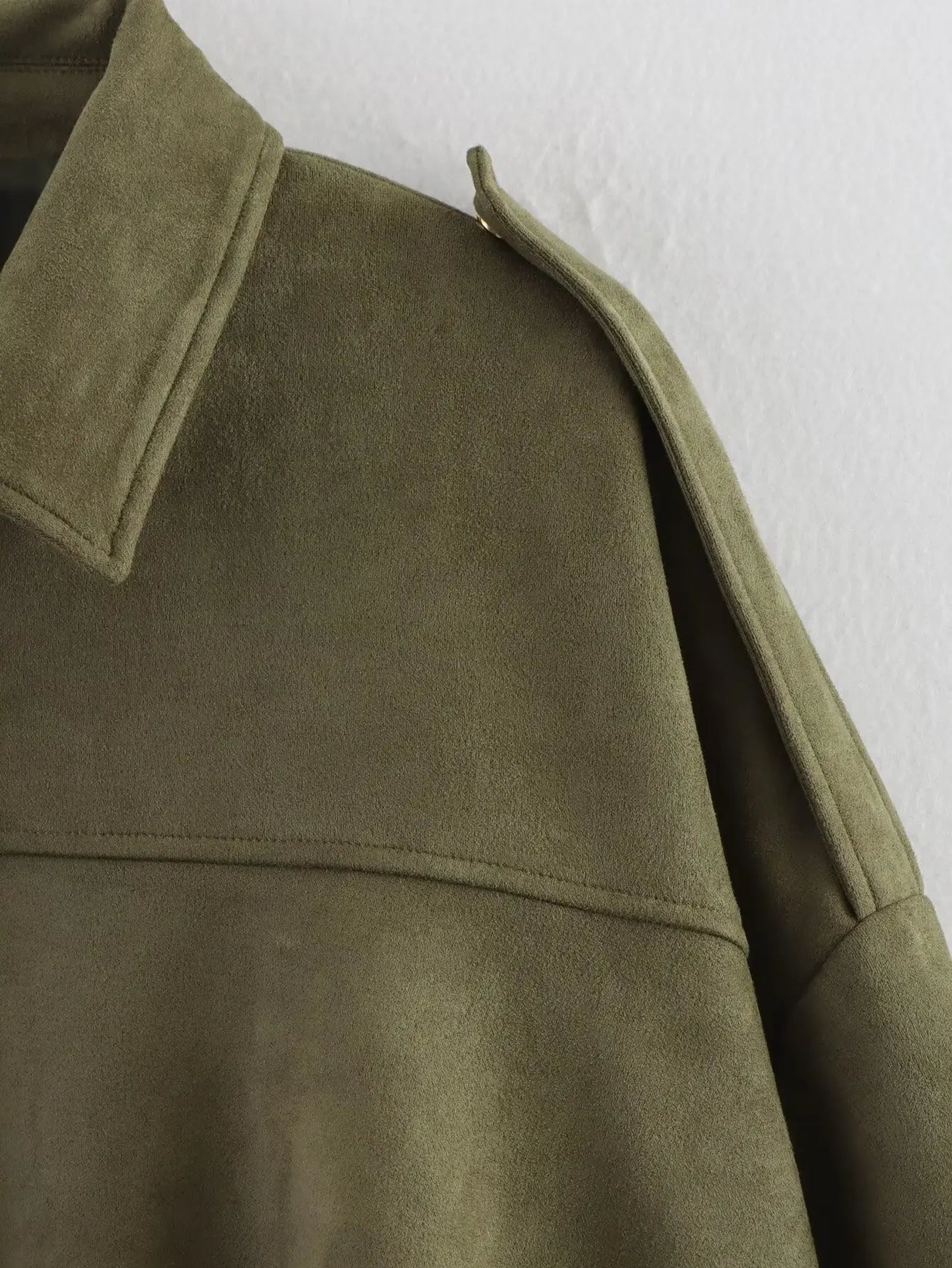 Women Bomber Jackets Suede Texture Coats Fashion Turn-down Collar Long Sleeve Loose Vintage Female Outerwear Chic Top Streetwear