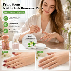 Nail Polish Remover Wipes Fruity Scented Pre-Moistened Cotton Pads Portable Screw-Top Tub Travel Size Polish Remover Rounds