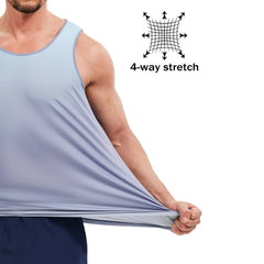 TACVASEN Men's Muscle Tank Top Quick Dry Sleeveless Workout Gym Shirt Athletic Running Fitness Lightweight Stretch Summer Top