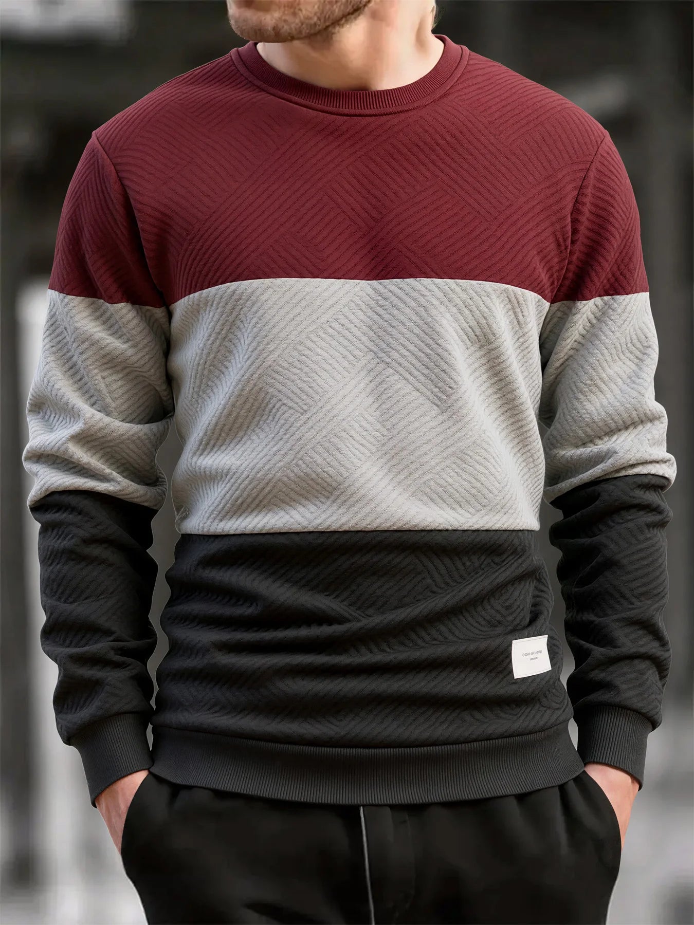 Thick Patchwork Knit Pullover