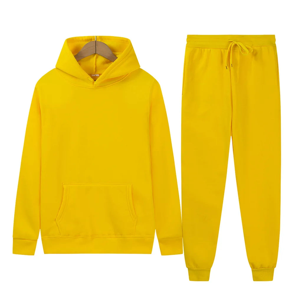 Men's Women 2Pcs Sets Fleece Sweatshirt Hoodies Pants Korda Inspired Tribute Male Sportswear Tracksuits Unisex Ensemble Homme
