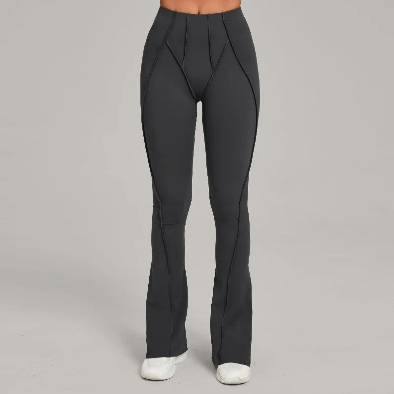 Gym Workout Women's Wide-Leg Tight-Fitting Hip-Lifting Yoga Flared Pants Dance High-Waist Flared Casual Outdoors Sports Trousers