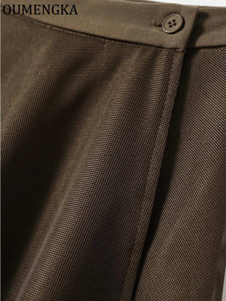 Chic Wrap A-Line Knee Skirt