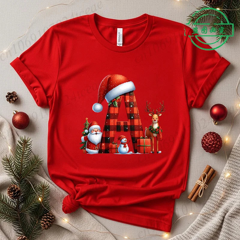 Festive Alphabet Holiday Casual Tee
