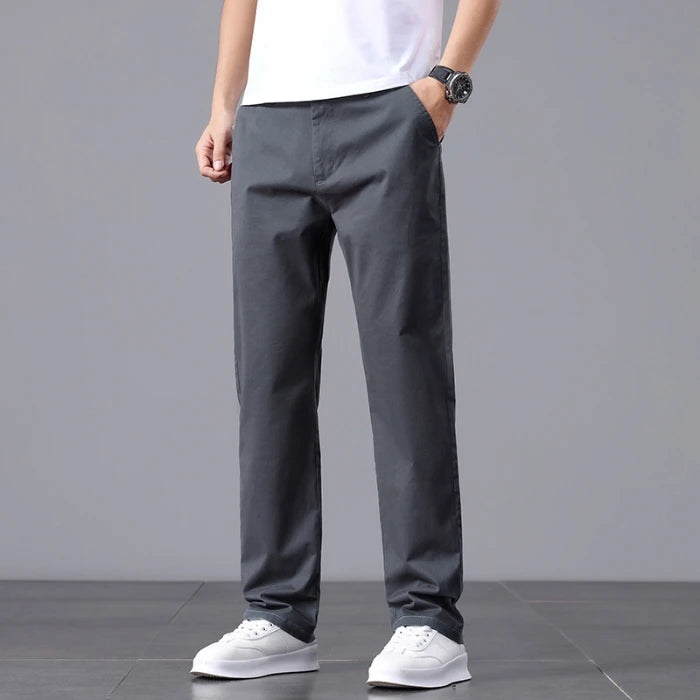 Stretch Cotton Straight Golf Trousers