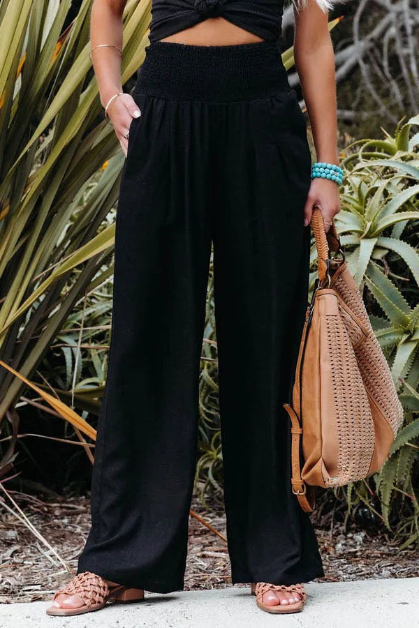 Drawstring Beach Wide Leg Pants
