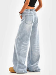 Retro Washed Wide Leg Jeans