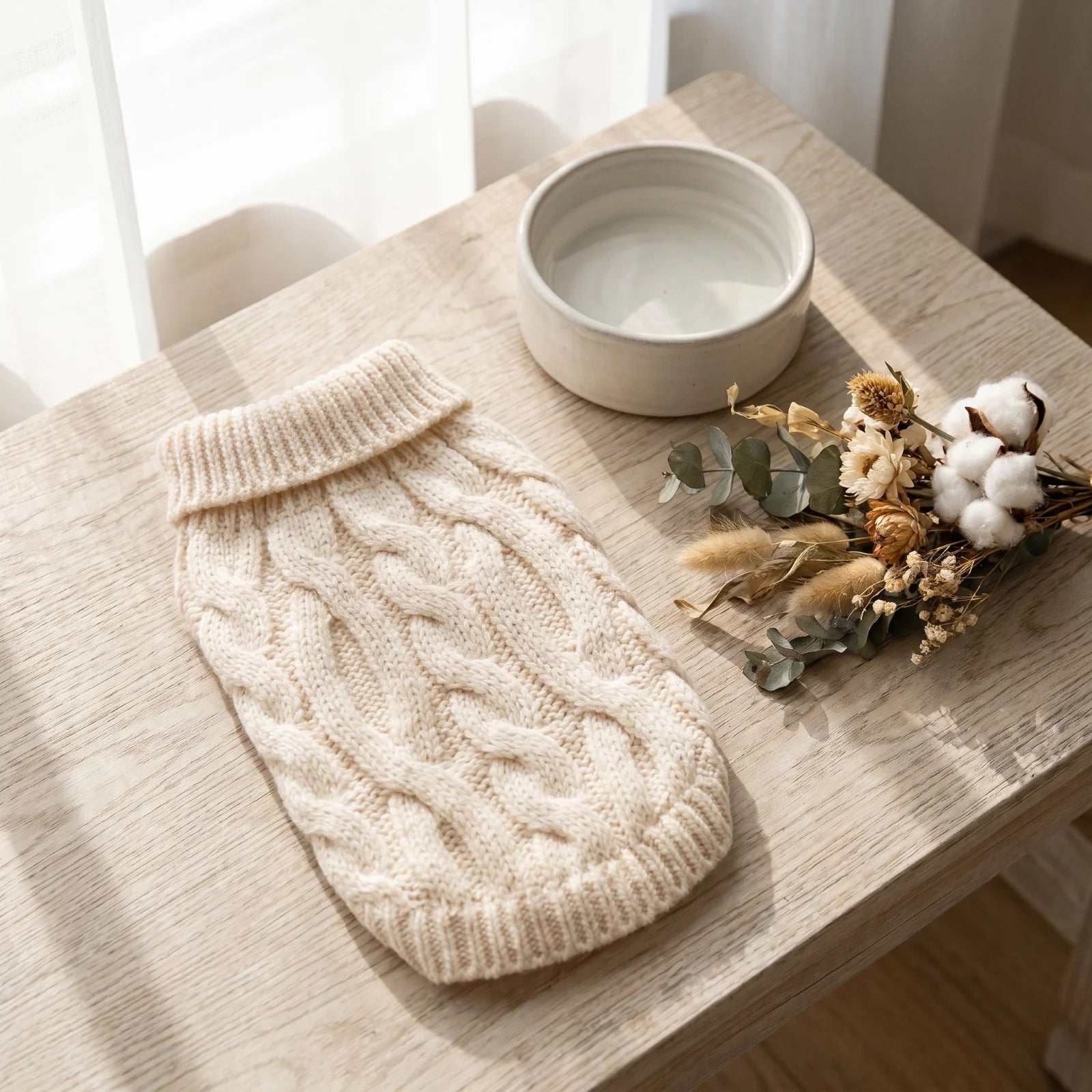 Twist Knit Warm Dog Sweater