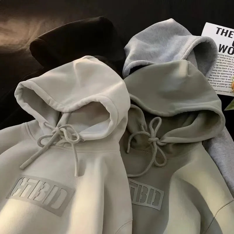 Loose Fit Letter Print Hoodie