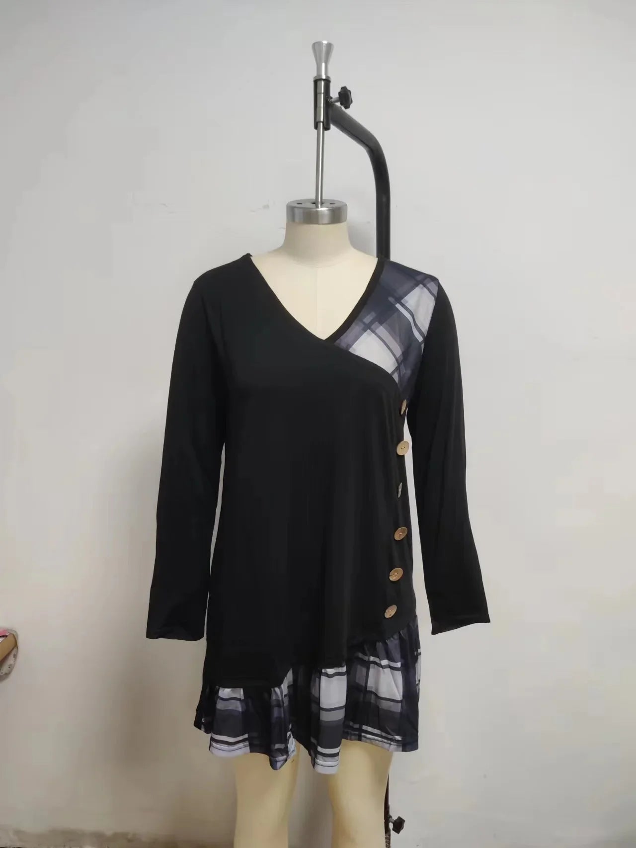 Loose Fit V-Neck Long Dress