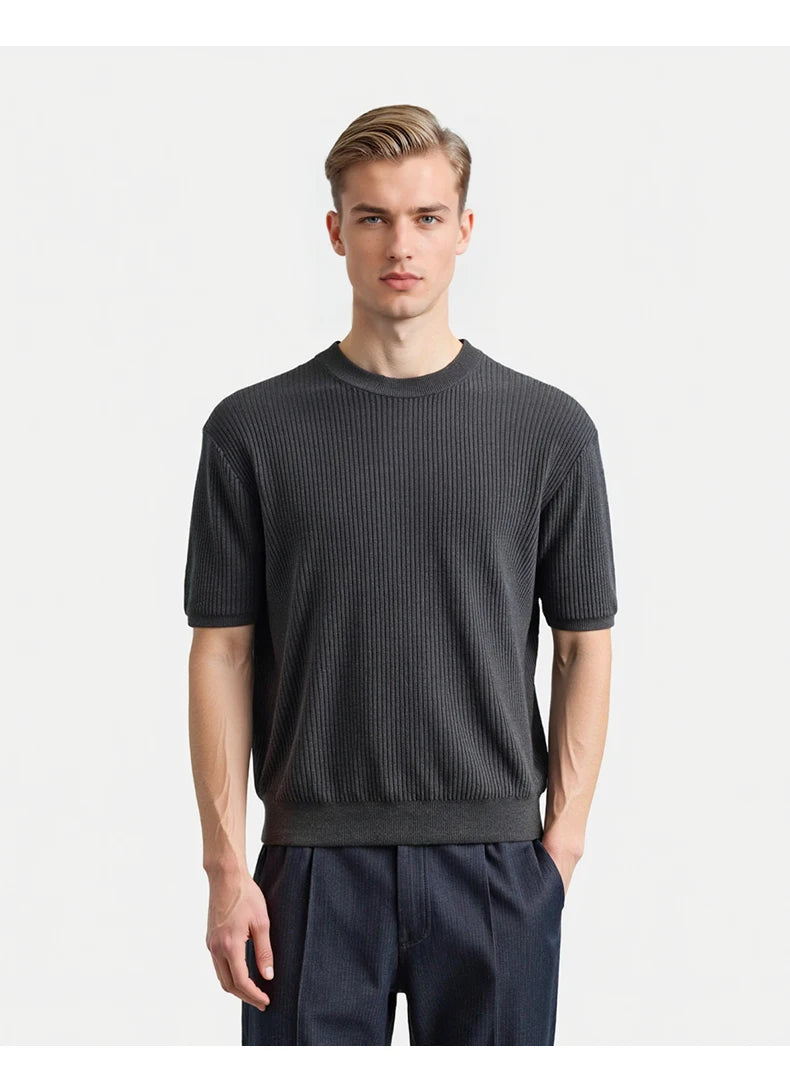 Knitted Smart Casual Tee Men